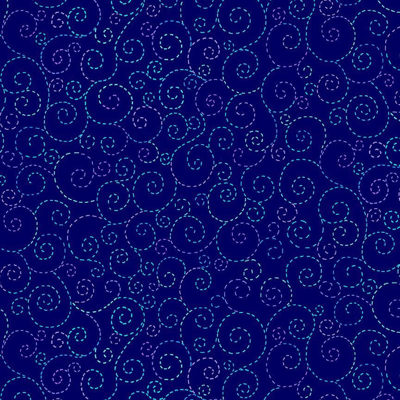 Timeless Treasure Swirl Navy Wide Back Fabric