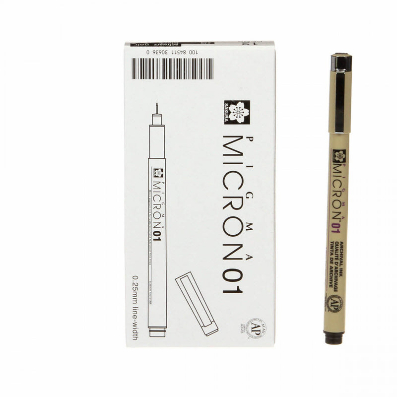 Pigma Micron Pen .25mm Black Size 01