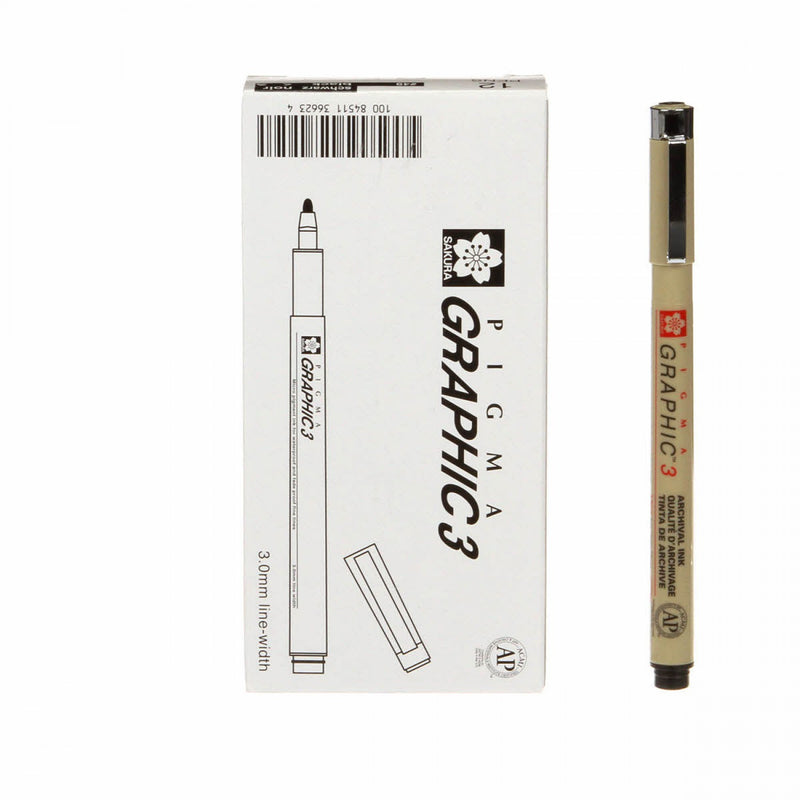 Pigma Micron Pen 3.0mm Black Size 3