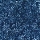Hoffman Fabrics Snow Flakes Navy Batik Fabric