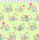 Clothworks Spring Cheer Toile Light Olive Fabric