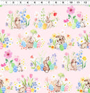 Clothworks Spring Cheer Toile Light Pink Fabric