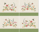 Clothworks Hummingbird Days Fat Quarter Panel