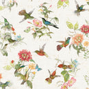 Clothworks Hummingbird Days Toile Light Cream Fabric
