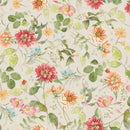 Clothworks Hummingbird Days Mixed Floral Light Khaki Fabric