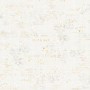 Clothworks Hummingbird Days Words Light Cream Fabric