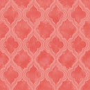 Clothworks Hummingbird Days Damask Coral Fabric