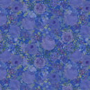 Clothworks Fleur de Rose Night Bloom Blue Fabric