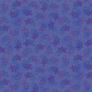 Clothworks Fleur de Rose Flower Stamps Purple Fabric
