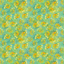 Clothworks Fleur de Rose Abstract Floral Mint Fabric