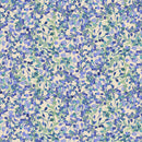 Clothworks Sunflower Song Leaves Periwinkle Fabric