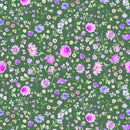 Clothworks Chateau En Fleur Allover Floral Light Forest Fabric