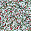Hoffman Fabrics Holiday Hideaway Mini Holly Iceberg Fabric