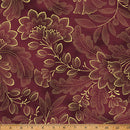 Hoffman Fabrics Crown And Vine Burgundy Gold Fabric