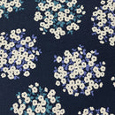Robert Kaufman Cotton Flax Flowers Navy Fabric