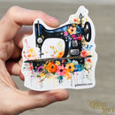 Floral Machine Black 2 Sticker