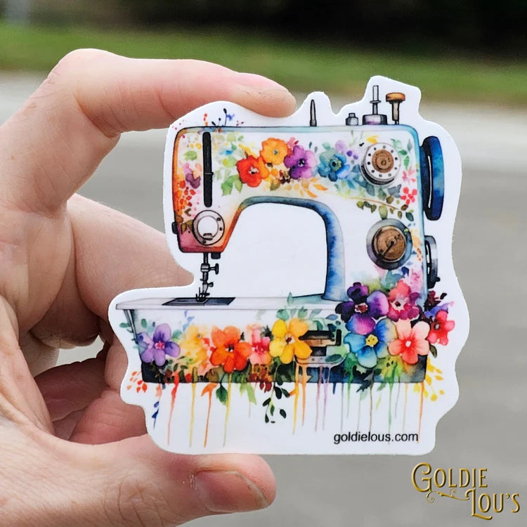 Floral Sewing Machine 3 Sticker