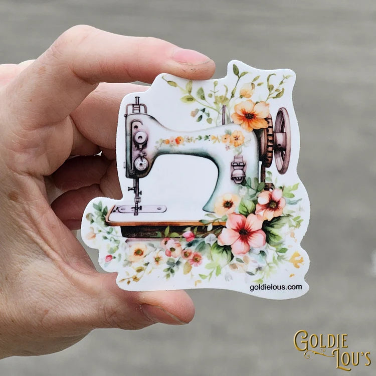 Floral Sewing Machine 5 Sticker