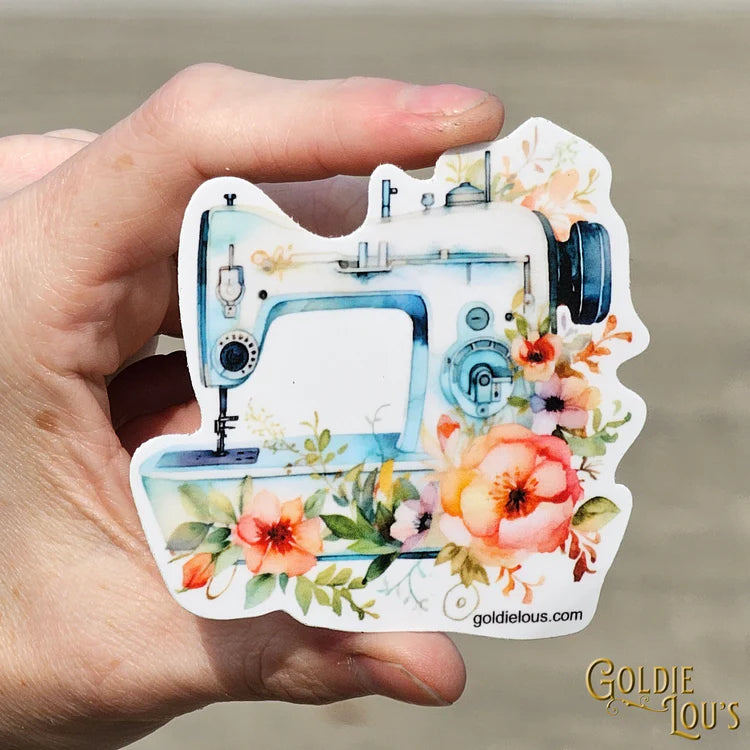 Floral Sewing Machine 4 Sticker