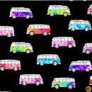 Michael Miller Fabrics Feeling Groovy Magic Bus Black Fabric ONLINE PURCHASE ONLY