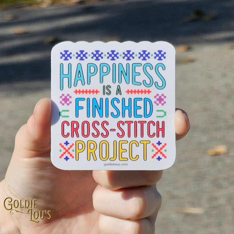 Happiness Is A Finished Cross-Stitch Project Sticker