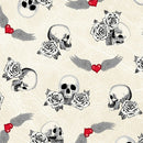 Windham Fabrics Born To Ride Skull Cream Fabric ONLINE PURCHASE ONLY