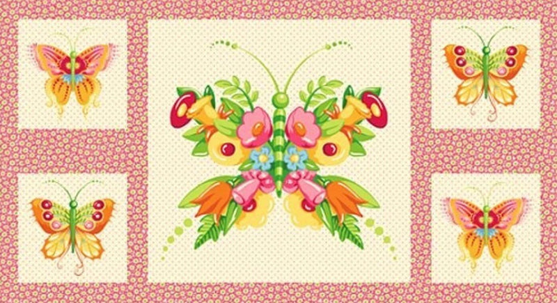 Andover Fabrics Flutterby Butterfly Panel ONLINE PURCHASE ONLY 25