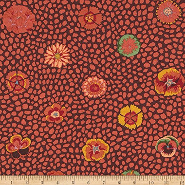 Kaffe Fassett Guinea Flower Brown Fabric