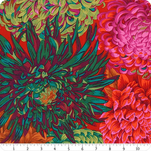 Kaffe Fassett Japanese Chrysanthemum Scarlet Fabric