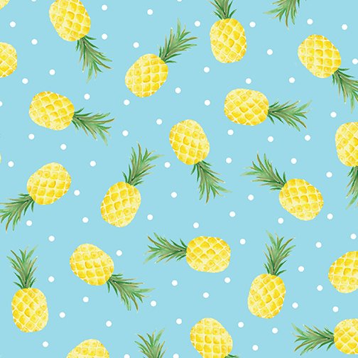 Kanvas Studio Fun In The Sun Pineapples Turquoise Fabric ONLINE PURCHASE ONLY