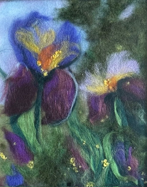 Dry-Felting (wool felting) Summer Irises Class~June 23rd, 2024