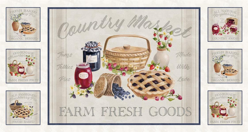 P And B Textiles Homemade Happiness Country Market Panel ONLINE PURCHASE ONLY