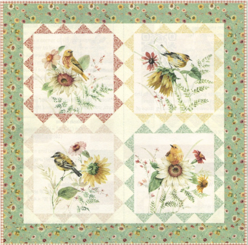 Sunflowers Whispers Bird Quilt Kit