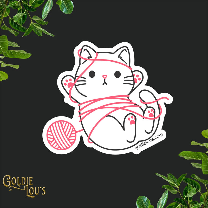 Tangled Kitty Sticker