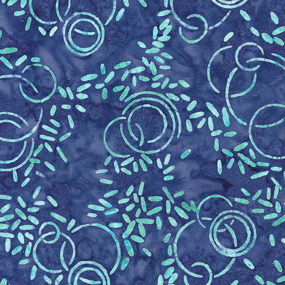 Island Batik Bubbles And Jimmies Blurple Batik Fabric