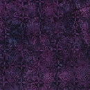 Island Batik Refections Square Flower Purple Merlot Batik Fabric
