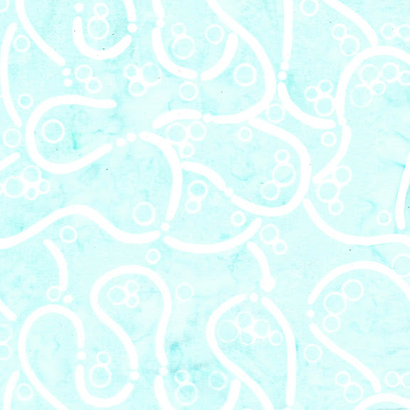 Island Batik All Tangled Up Teal Icicle Batik Fabric