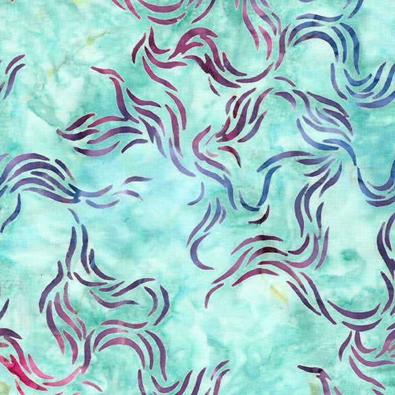 Island Batik Roving Teal Chameleon Batik Fabric