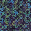 Island Batik Refections Star Pattern Blue Green Batik Fabric