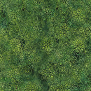 Island Batik Refections Mosaic Flower Green Grass Batik Fabric