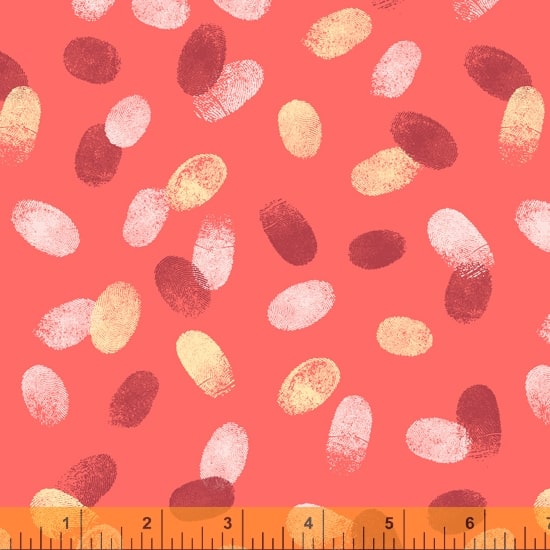 Windham Fabrics Clueless Fingerprints Coral Fabric ONLINE ONLY