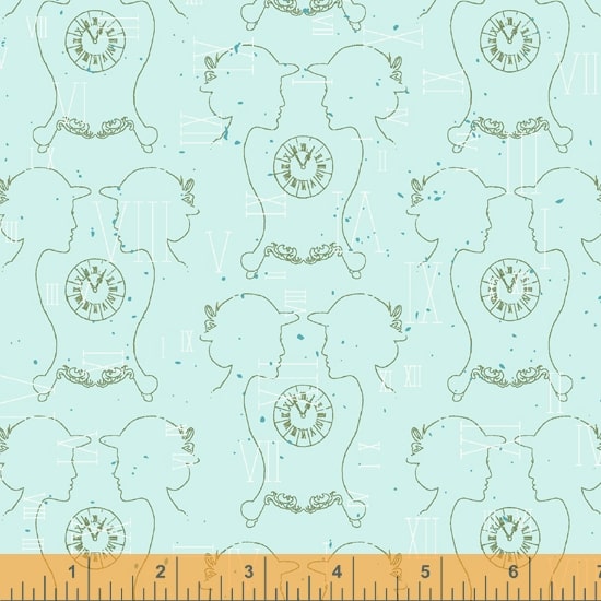 Windham Fabrics Clueless Clockwork Mist Fabric ONLINE ONLY