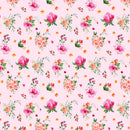 Clothworks Flourish Tossed Floral Light Pink Fabric