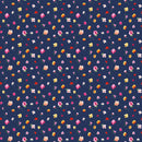 Clothworks Flourish Ditsy Floral Navy Fabric