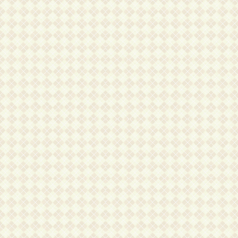Clothworks Snowman Christmas Argyle Dark Butter Fabric