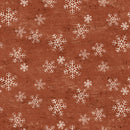 Clothworks Snowflakes Dark Rust Flannel Fabric