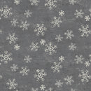 Clothworks Snowflakes Dark Gray Flannel Fabric