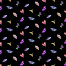 Clothworks Midnight Dreams Digital Moths Black Fabric