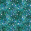 Clothworks Midnight Dreams Digital Meadow Teal Fabric