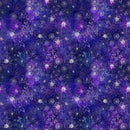 Clothworks Midnight Dreams Digital Meadow Indigo Fabric
